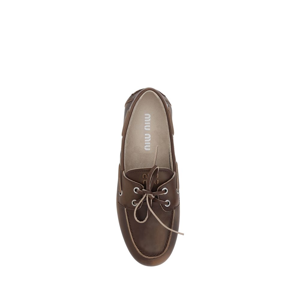Mocassins à enfiler en cuir de veau marron Bos Taurus