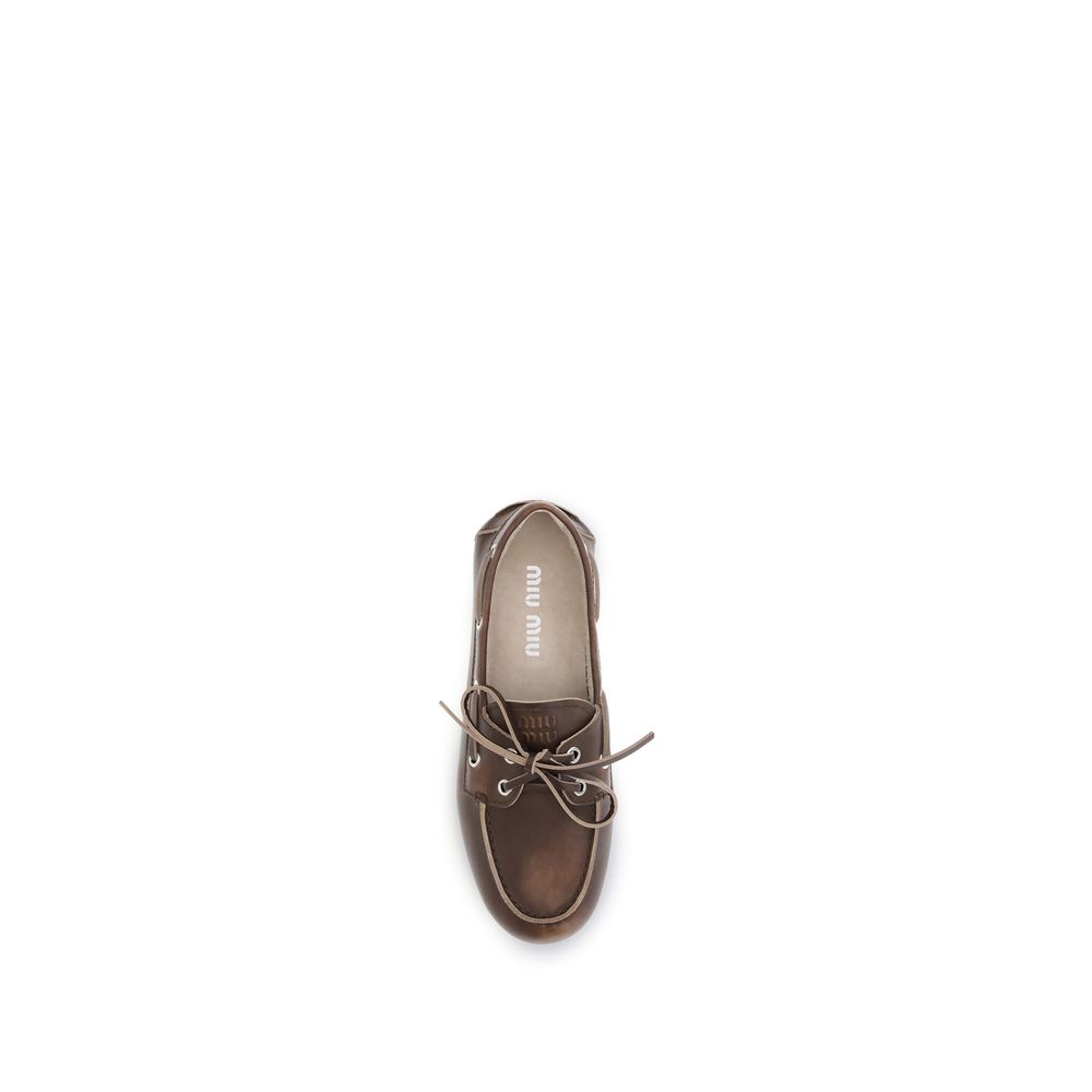 Mocassins à enfiler en cuir de veau marron Bos Taurus