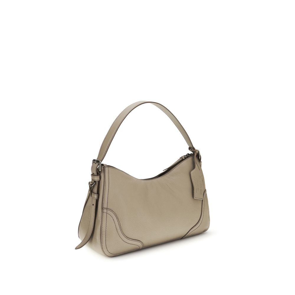Sac bandoulière en cuir de veau gris Bos Taurus