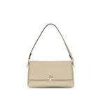 Sac porté épaule en cuir de veau beige Bos Taurus