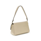 Sac porté épaule en cuir de veau beige Bos Taurus