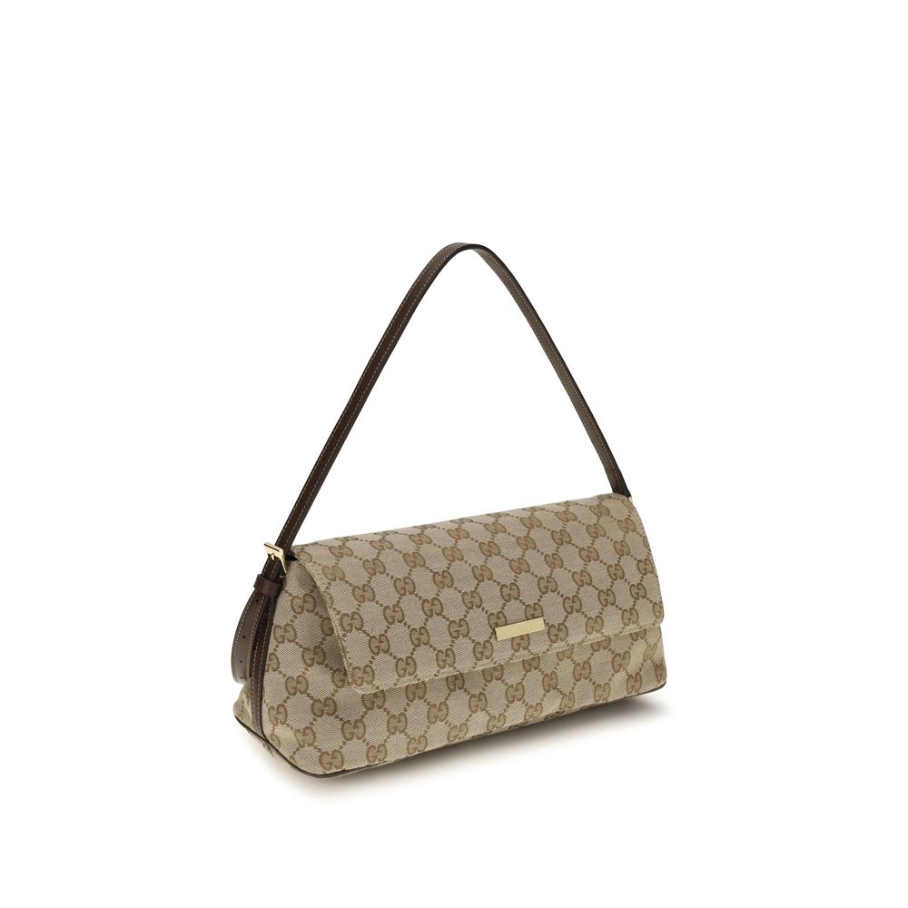Brown Polyester Shoulder Bag