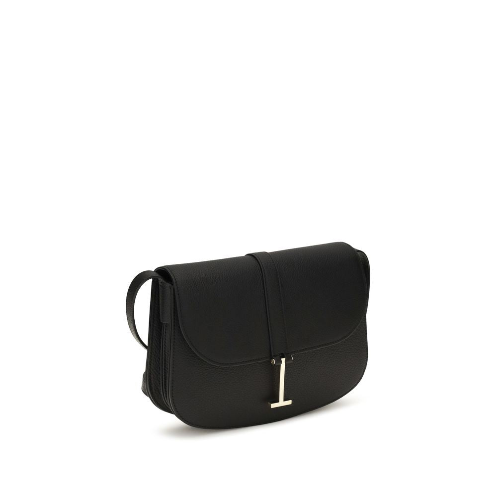 Sac à bandoulière en cuir de veau noir Bos Taurus