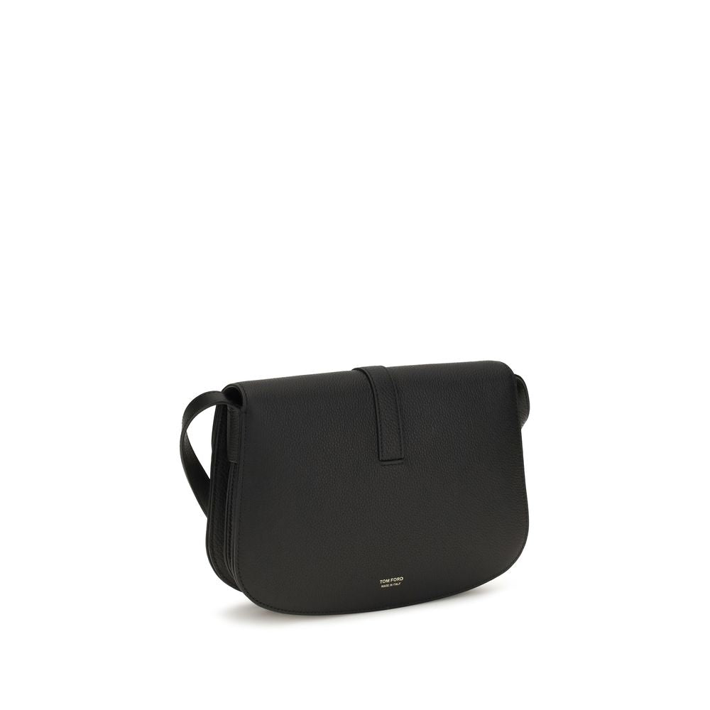 Sac à bandoulière en cuir de veau noir Bos Taurus