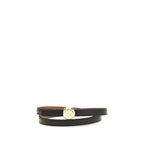 Ceinture classique en cuir de veau noir