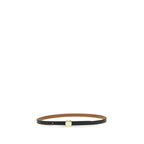 Ceinture classique en cuir de veau noir
