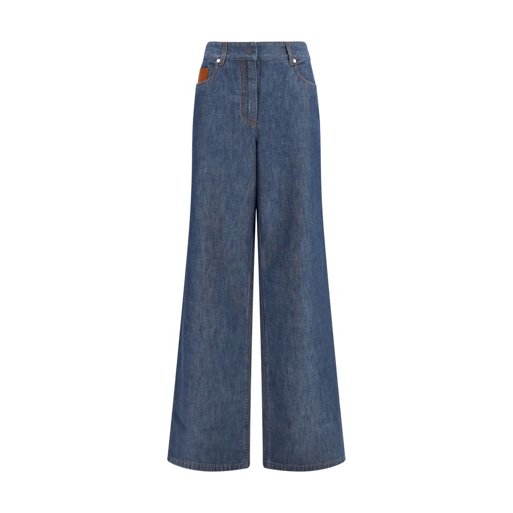 Jean en denim de coton bleu