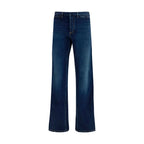 Jean évasé en coton bleu