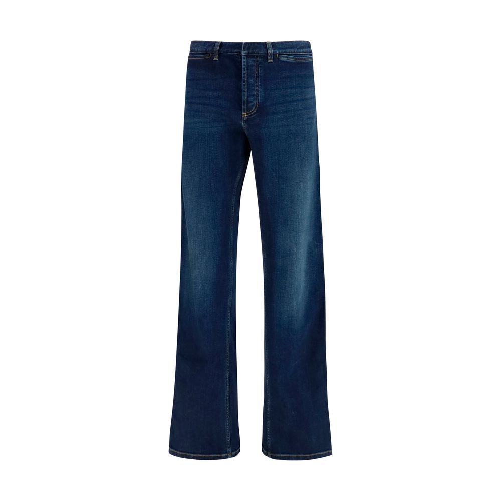 Jean évasé en coton bleu