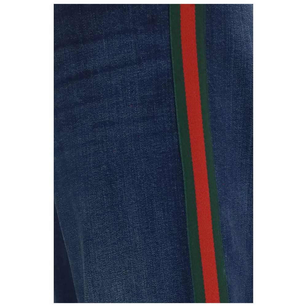 Jean évasé en coton bleu