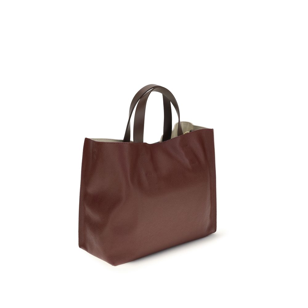 Sac porté épaule en cuir de veau beige Bos Taurus