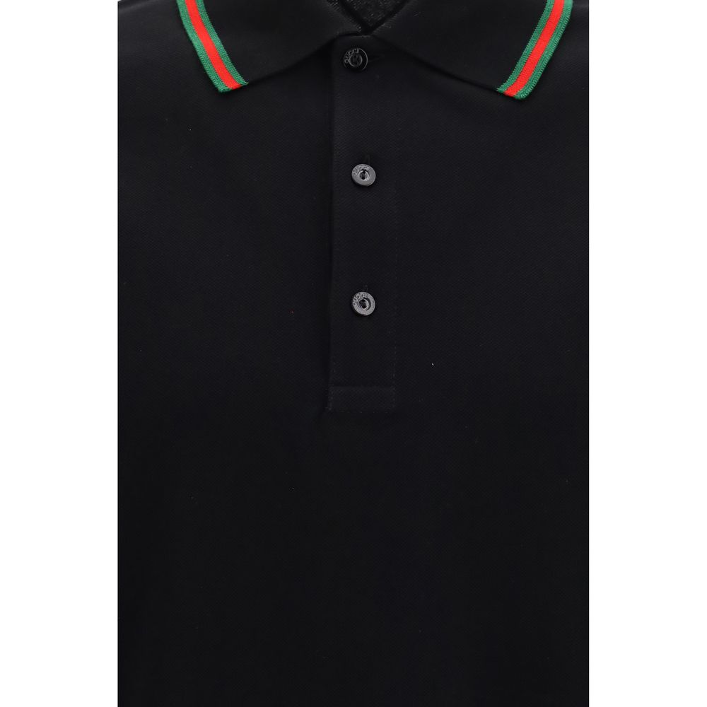 Polo noir en coton