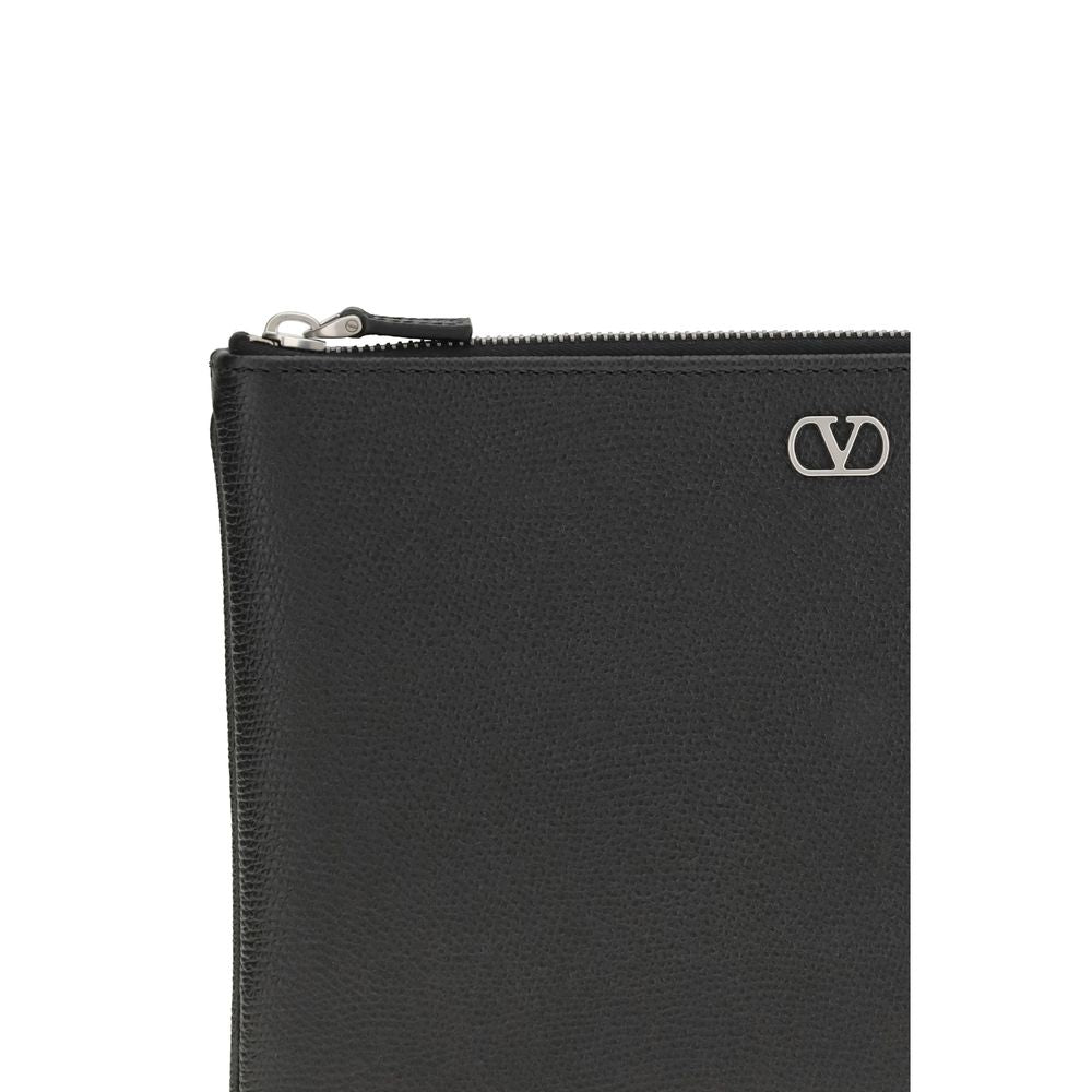 Pochette en cuir de veau noir (Bos Taurus)