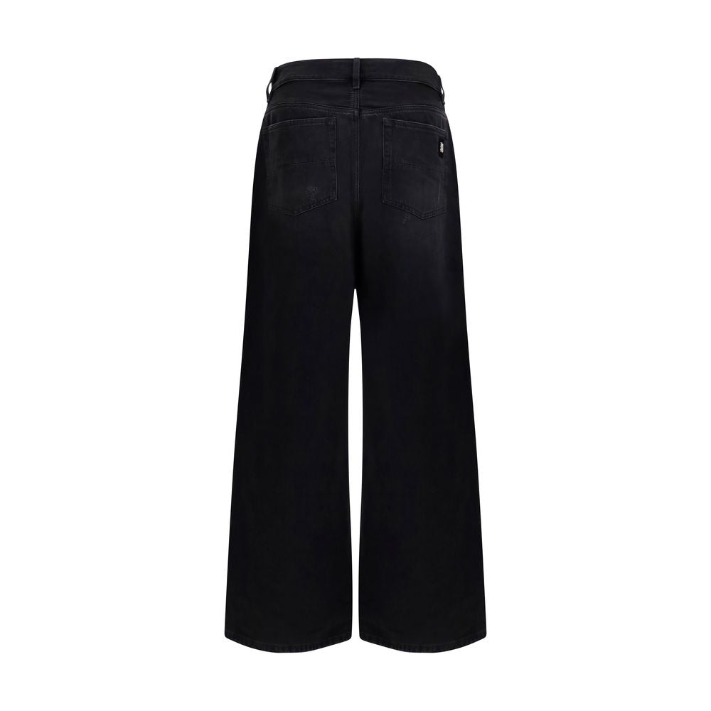 Jean en denim de coton noir