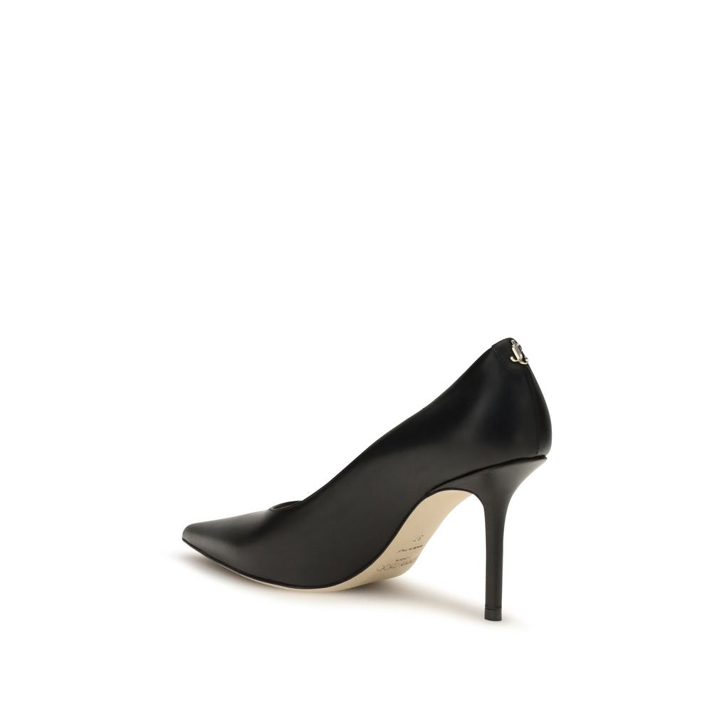 Escarpins à talons hauts en cuir de veau noir