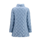 Blue Polyester Full-Length Jacket