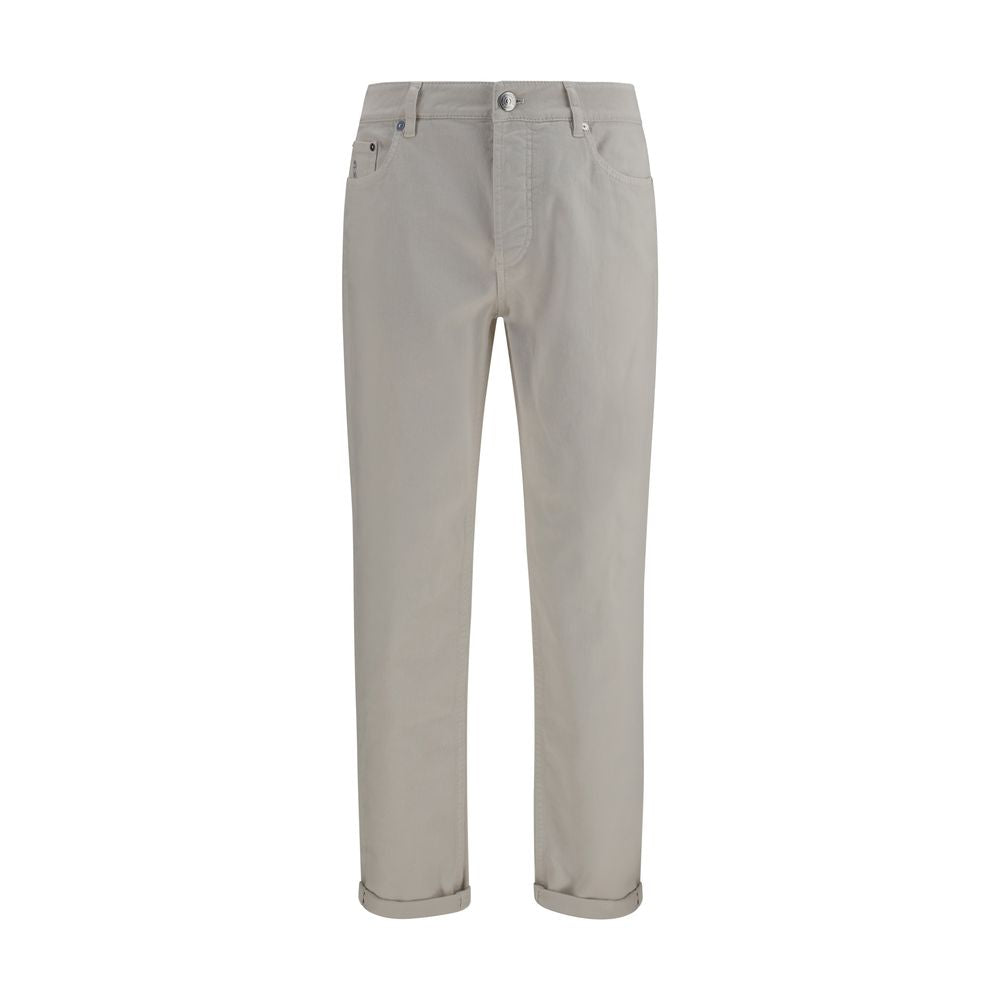 Jean droit en coton blanc