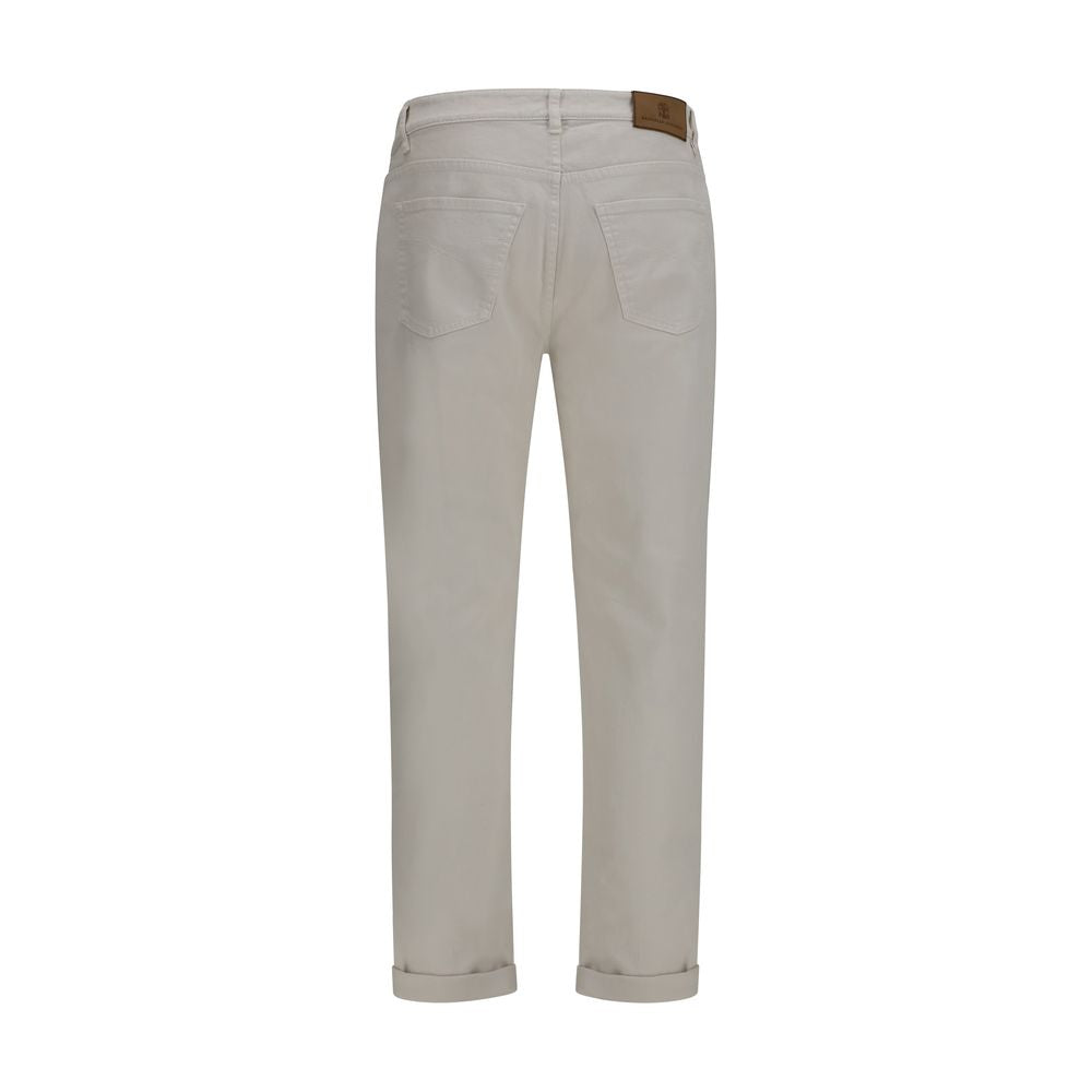 Jean droit en coton blanc