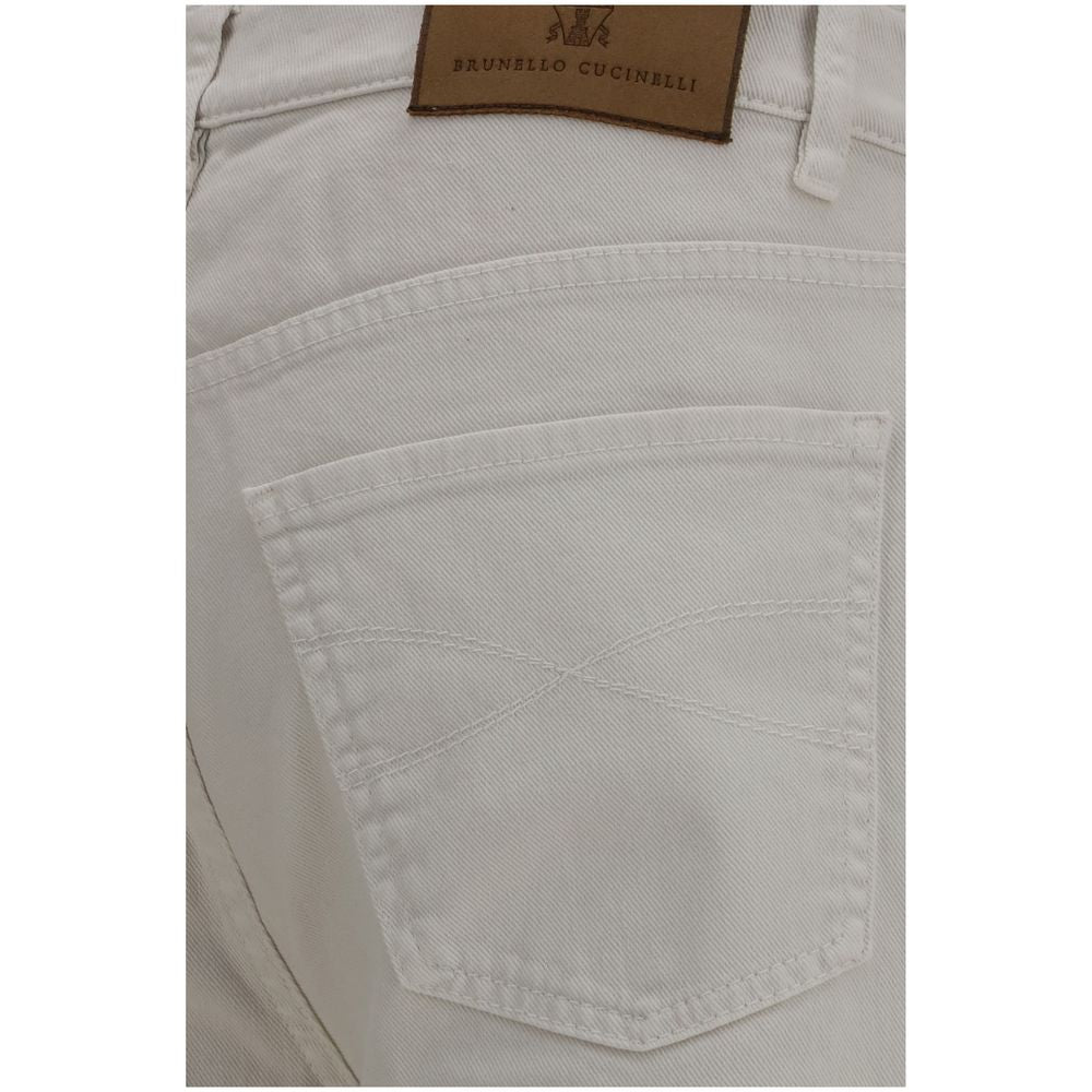 Jean droit en coton blanc