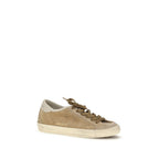 Baskets basses en cuir de veau beige (Bos Taurus)