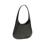 Sac à bandoulière en cuir de veau noir Bos Taurus