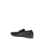 Mocassins à enfiler en cuir de veau noir Bos Taurus