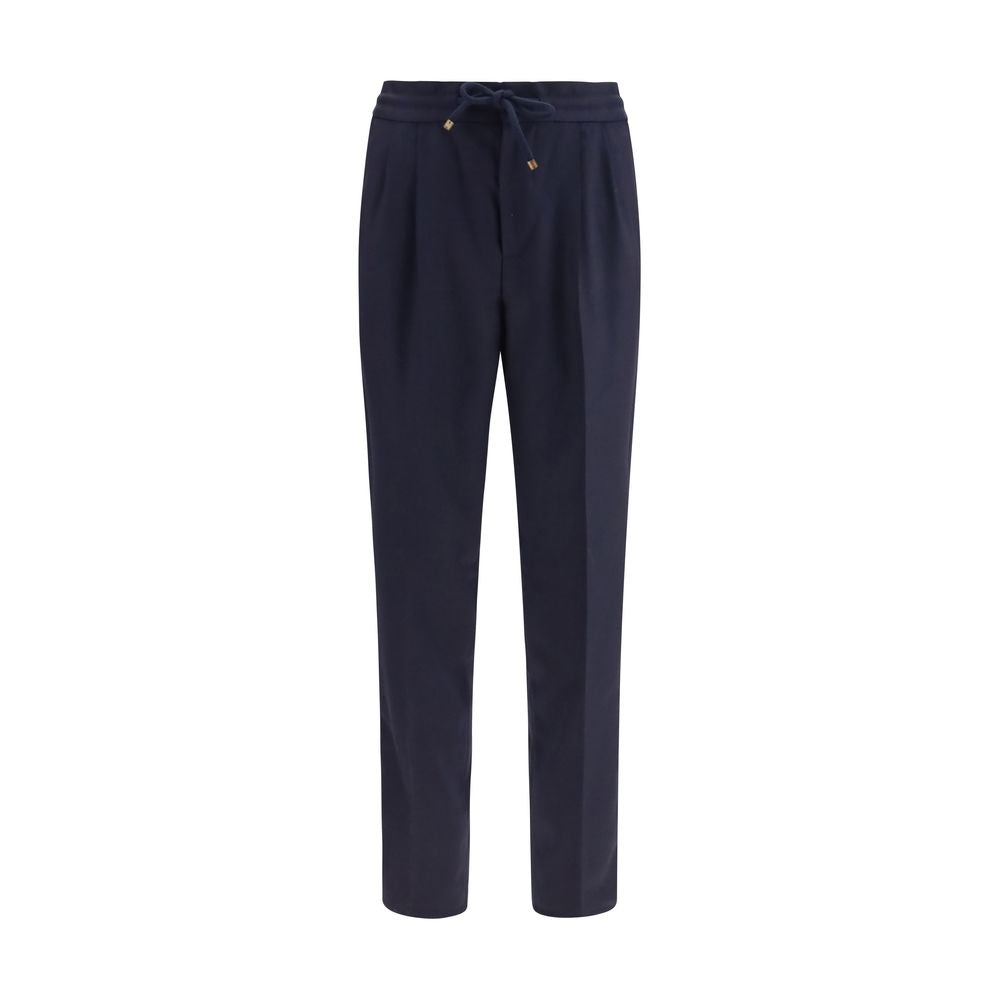 Pantalon décontracté en laine bleue Oves Aries