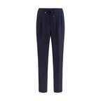 Pantalon décontracté en laine bleue Oves Aries