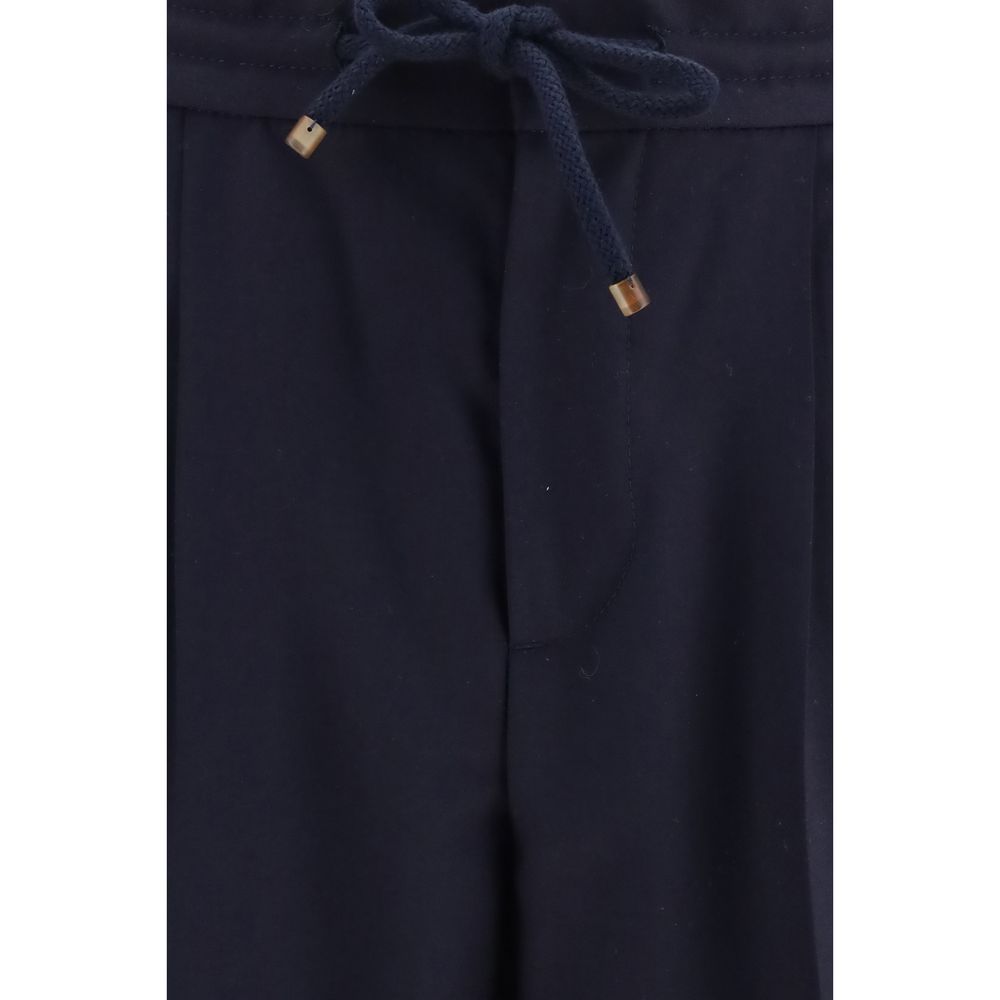 Pantalon décontracté en laine bleue Oves Aries