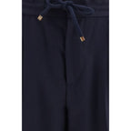 Pantalon décontracté en laine bleue Oves Aries