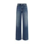 Blue Cotton Flared Jeans