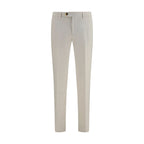 White Cotton Casual Pants