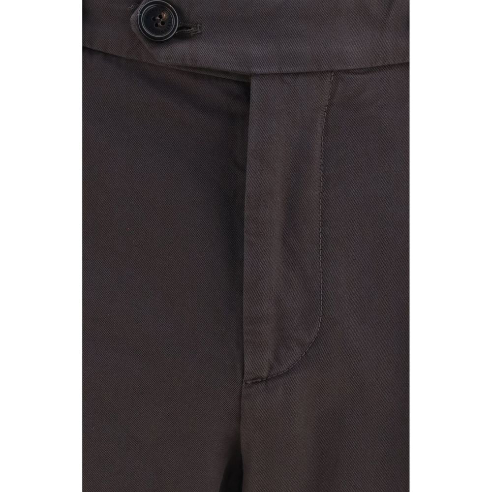 Pantalon décontracté en coton marron