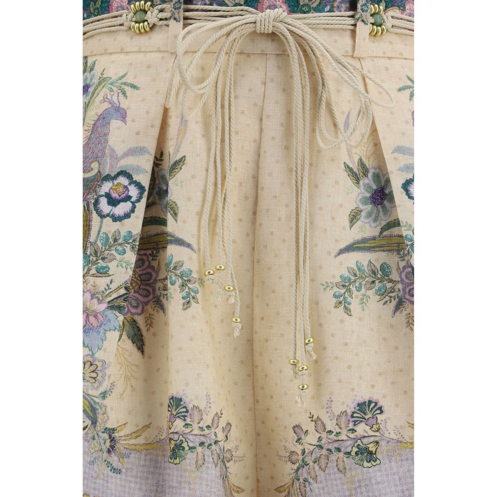 Multicolor Linen Bermuda Shorts