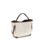 Beige Fabric Handbag