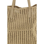 Beige Raffia Shoulder Bag