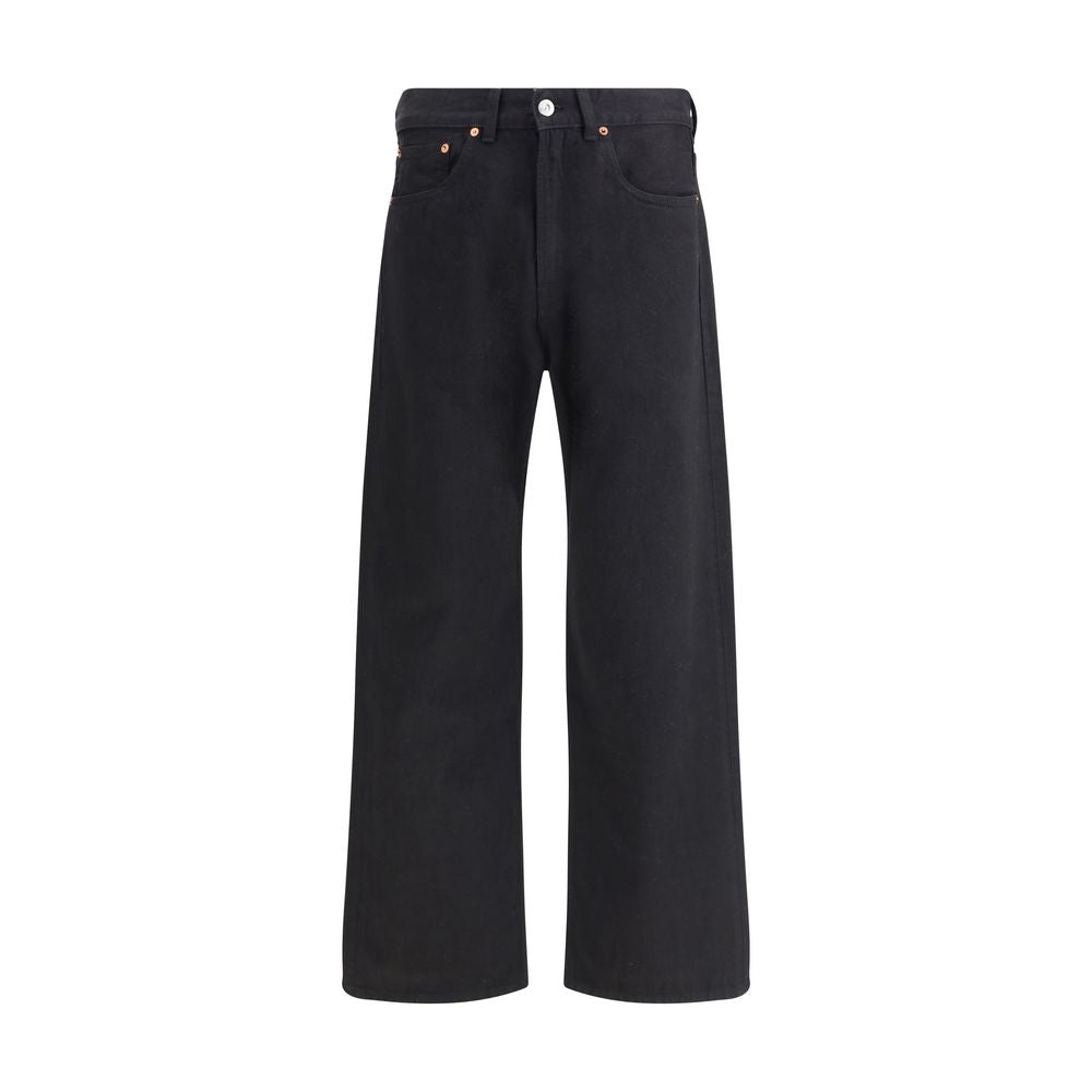 Jean droit en coton noir