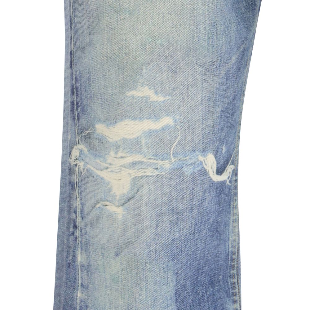 Jean en coton bleu coupe décontractée