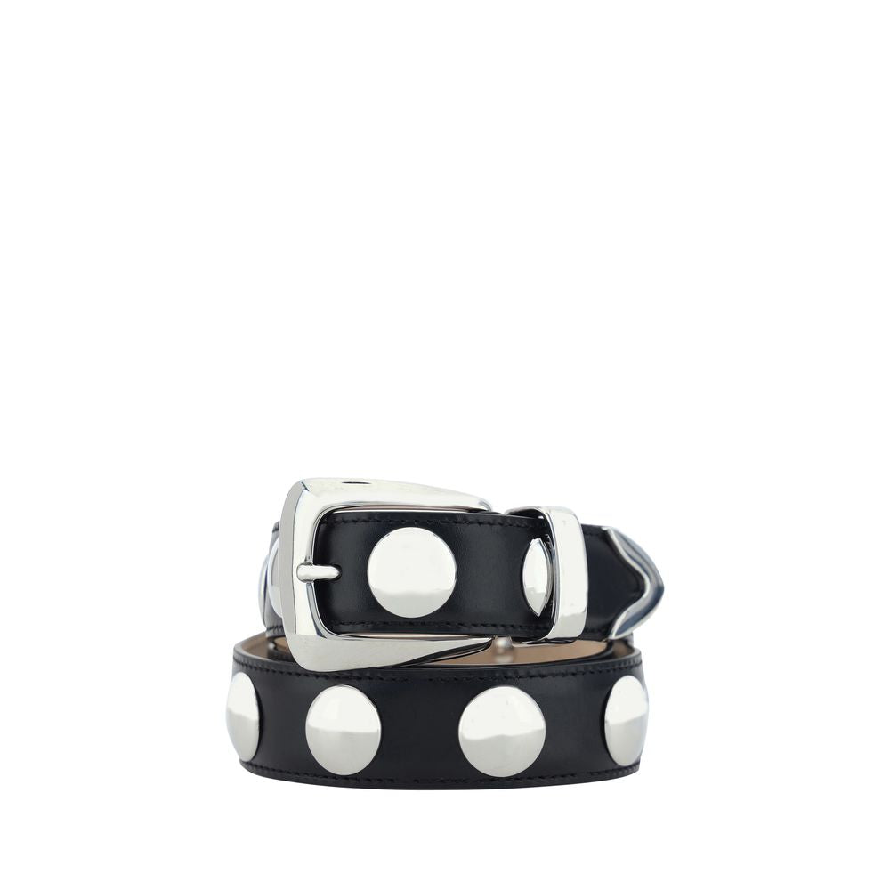 Ceinture classique en cuir de veau noir