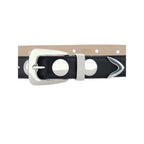 Ceinture classique en cuir de veau noir