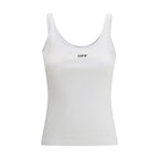 White Cotton Sleeveles T-Shirt