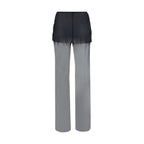Black Polyester Casual Pants