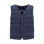 Blue Polyamide Sleveless Jacket