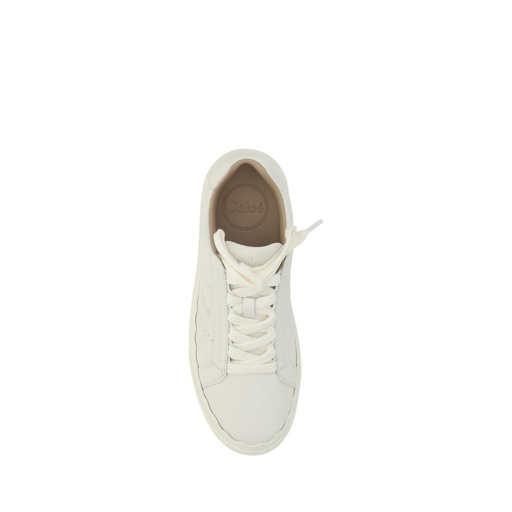 White Calf Leather Bos Taurus Low Top Sneakers