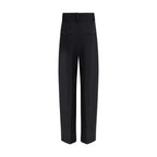 Black Viscose Casual Pants
