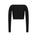 Black Rayon Long Sleeve T-Shirt