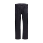Black Cotton Straight-Leg Jeans