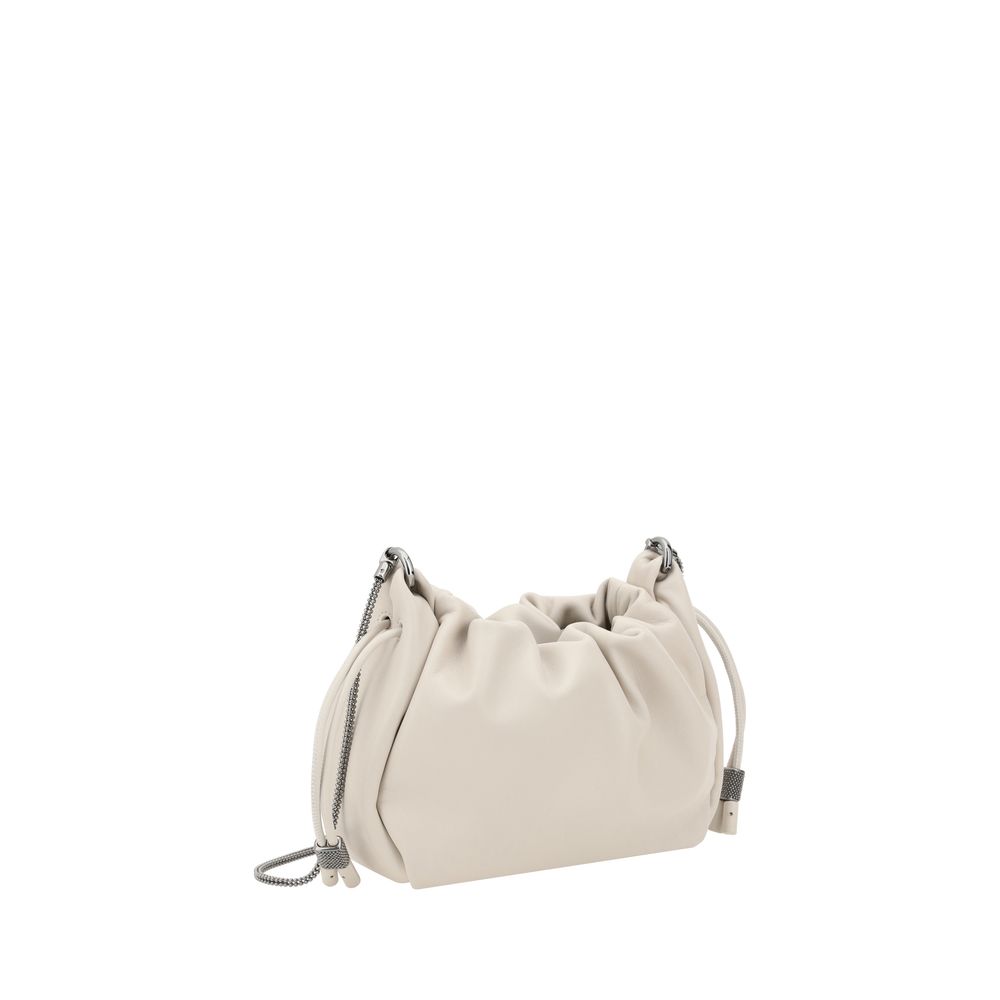 Beige Calf Leather Bos Taurus Shoulder Bag