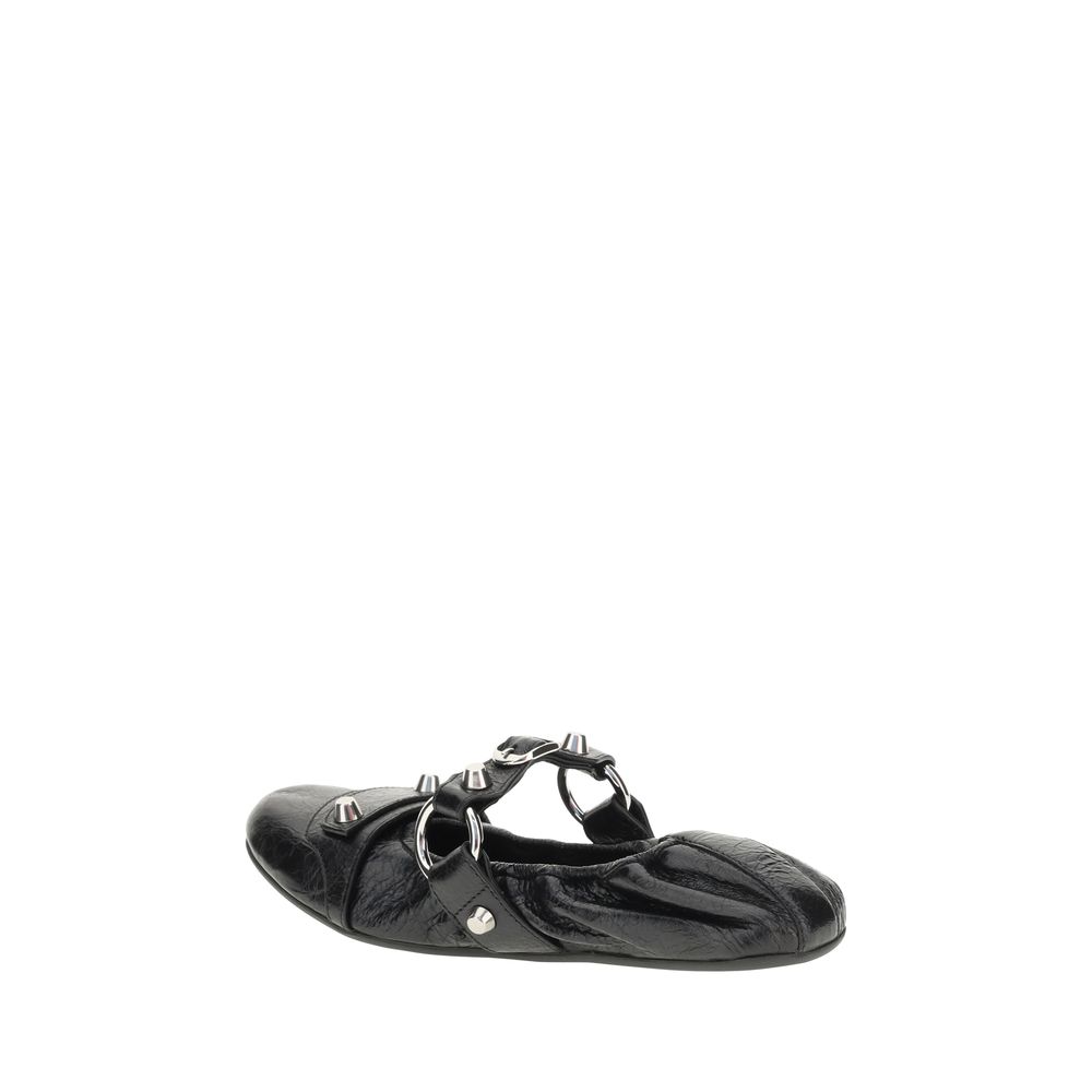 Black Calf Leather Bos Taurus Ballet Flats