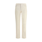 White Cotton Casual Pants
